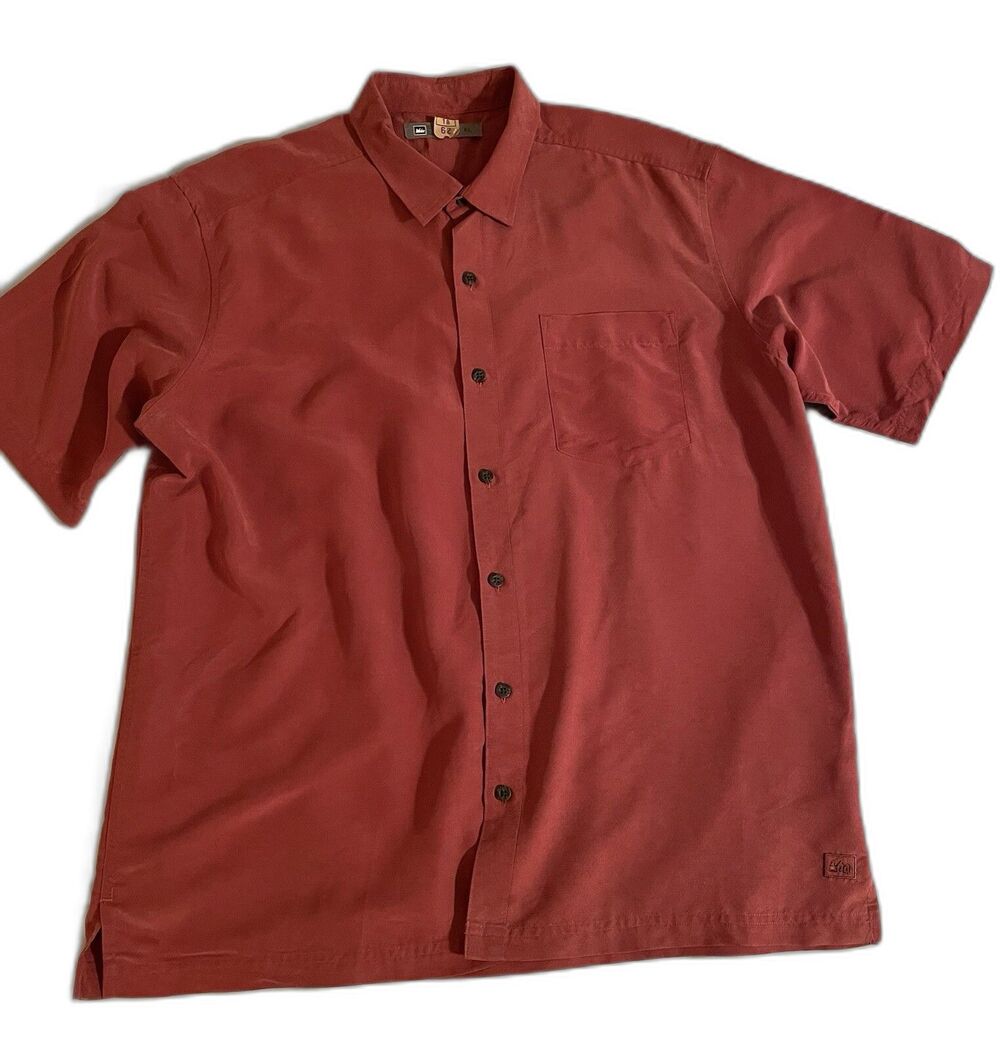 REI Shirt Men Size XL Red Button Up Short Sleeve